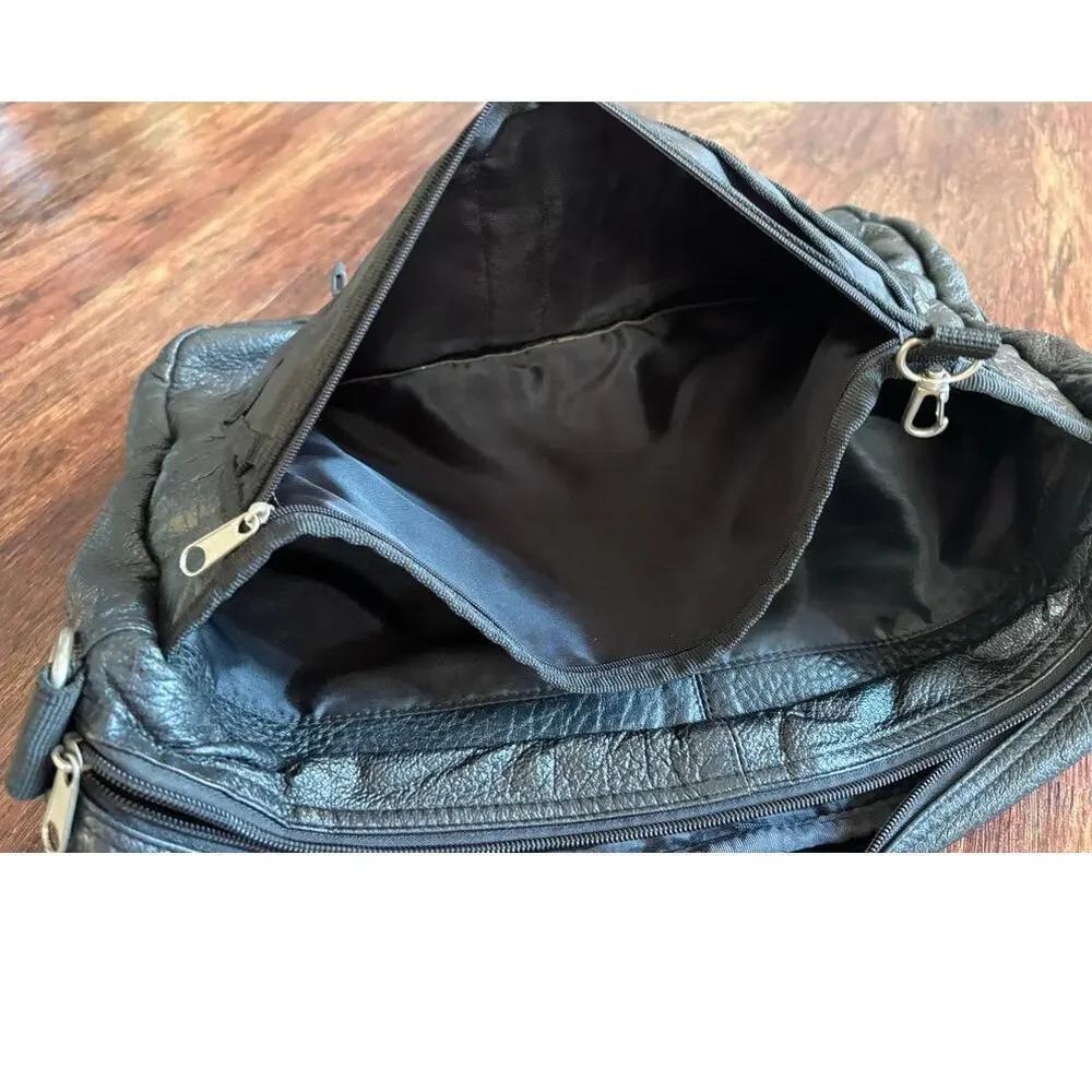 Wilsons Leather Black Messenger Bag Laptop Briefcase Satchel Work Bag